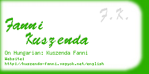 fanni kuszenda business card